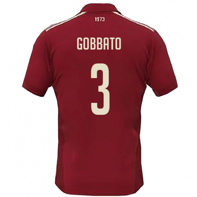 Danxen Kinder Michele Gobbato #3 Burgunderrot Weiß Heimtrikot Trikot 2025/26 T-Shirt Österreich