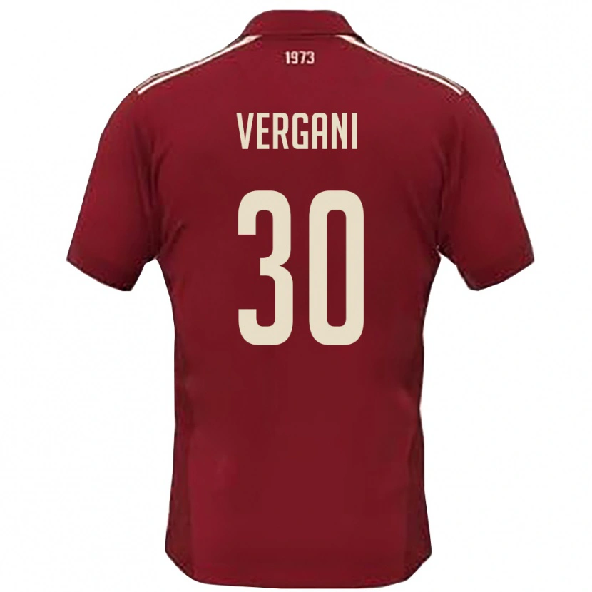 Danxen Kinder Mattia Vergani #30 Burgunderrot Weiß Heimtrikot Trikot 2025/26 T-Shirt Österreich