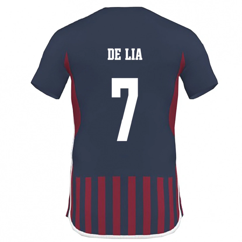 Danxen Kinder Vincenzo De Lia #7 Marineblau Rot Heimtrikot Trikot 2025/26 T-Shirt Österreich