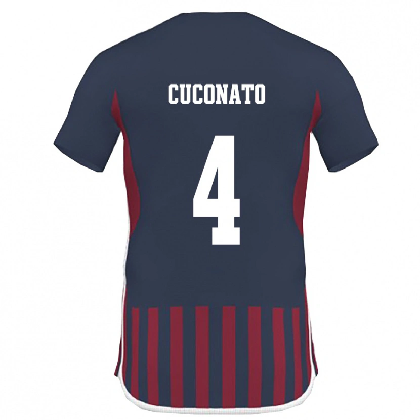 Danxen Kinder Giuseppe Cuconato #4 Marineblau Rot Heimtrikot Trikot 2025/26 T-Shirt Österreich