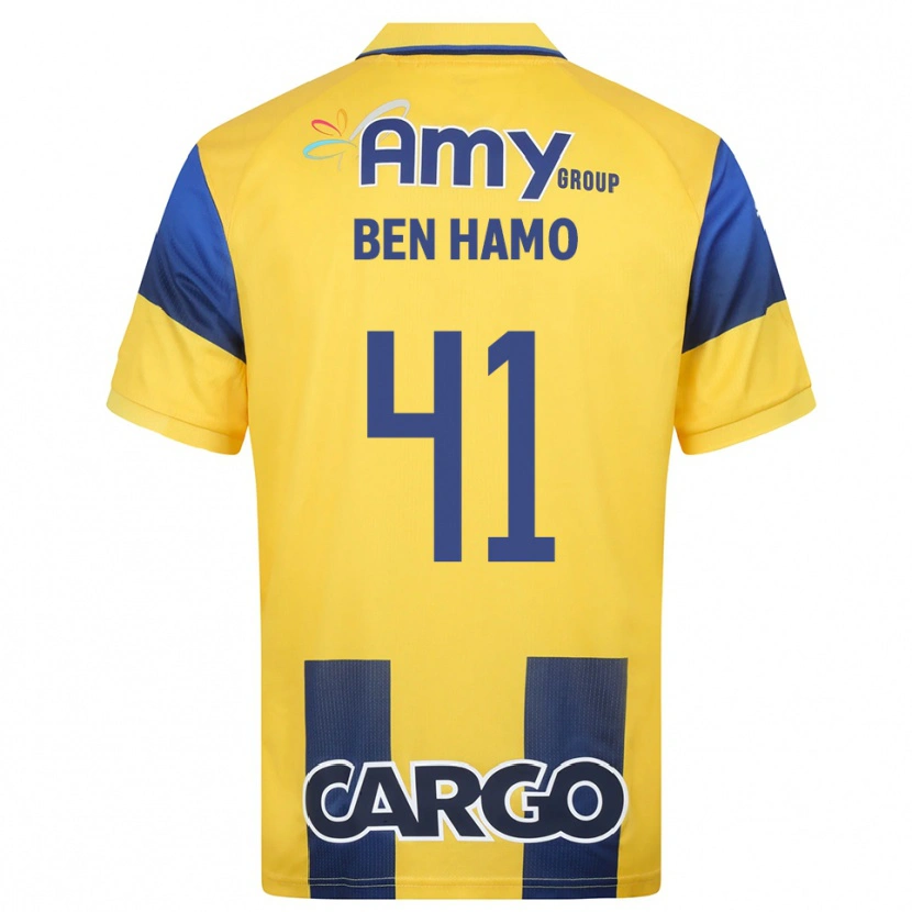 Danxen Kinder Itay Ben Hamo #41 Gelb Marineblau Heimtrikot Trikot 2025/26 T-Shirt Österreich