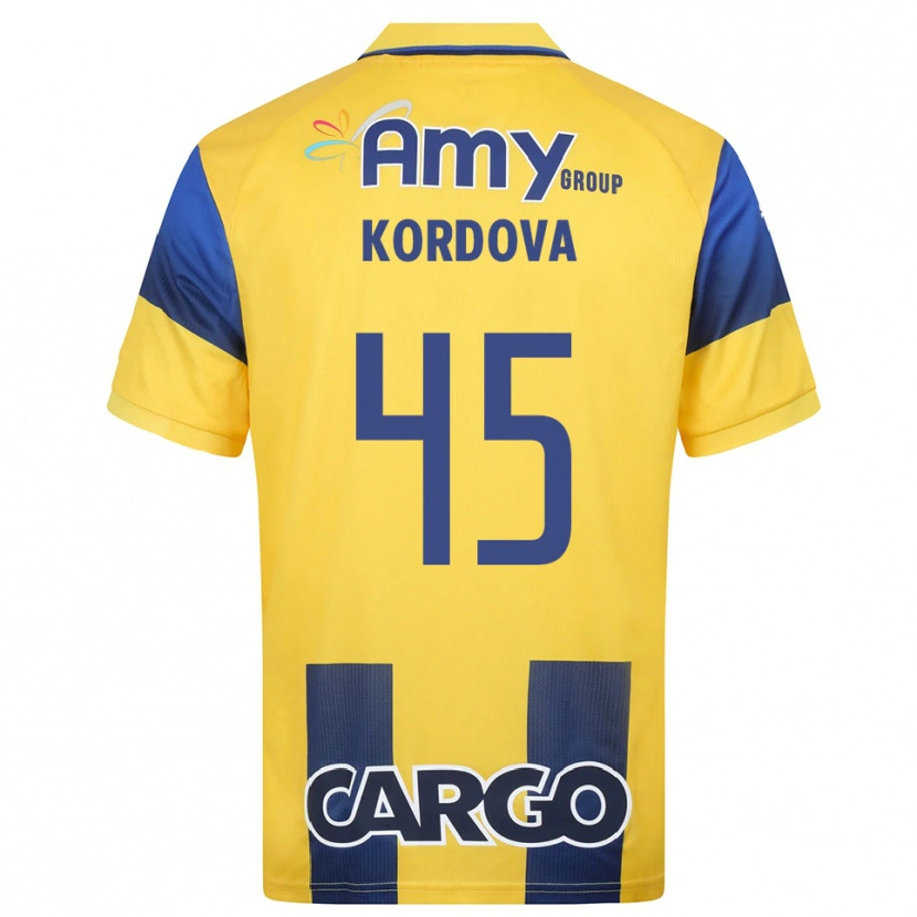 Danxen Kinder Adir Córdoba #45 Gelb Marineblau Heimtrikot Trikot 2025/26 T-Shirt Österreich