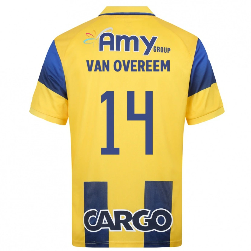 Danxen Kinder Joris Van Overeem #14 Gelb Marineblau Heimtrikot Trikot 2025/26 T-Shirt Österreich