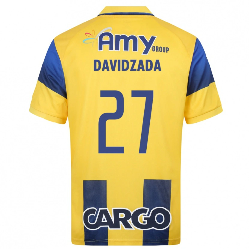 Danxen Kinder Ofir Davidzada #27 Gelb Marineblau Heimtrikot Trikot 2025/26 T-Shirt Österreich
