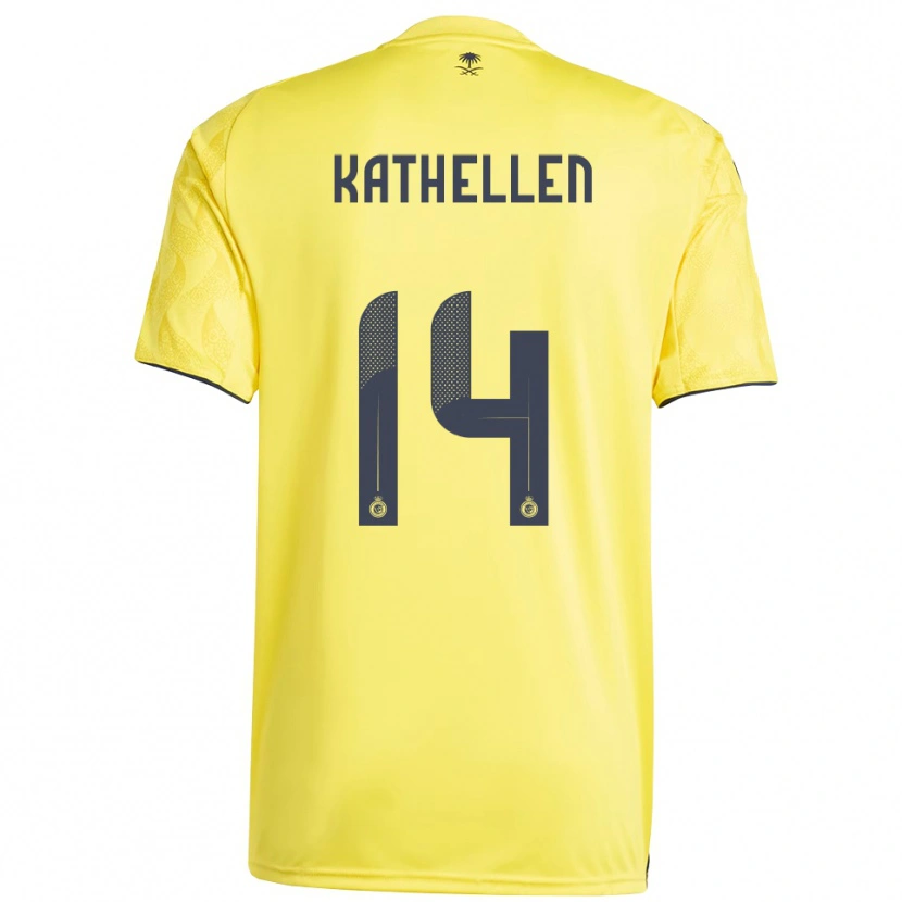 Danxen Kinder Kathellen Sousa Feitoza #14 Gelb Schwarz Heimtrikot Trikot 2025/26 T-Shirt Österreich