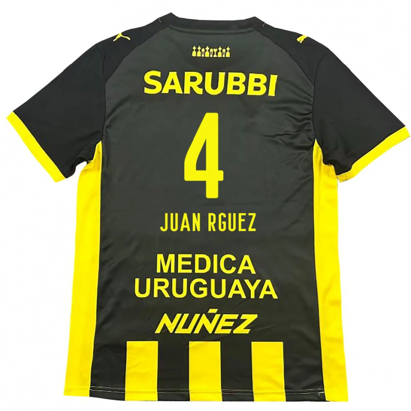 Danxen Kinder Juan Rodríguez #4 Gelb Schwarz Heimtrikot Trikot 2025/26 T-Shirt Österreich