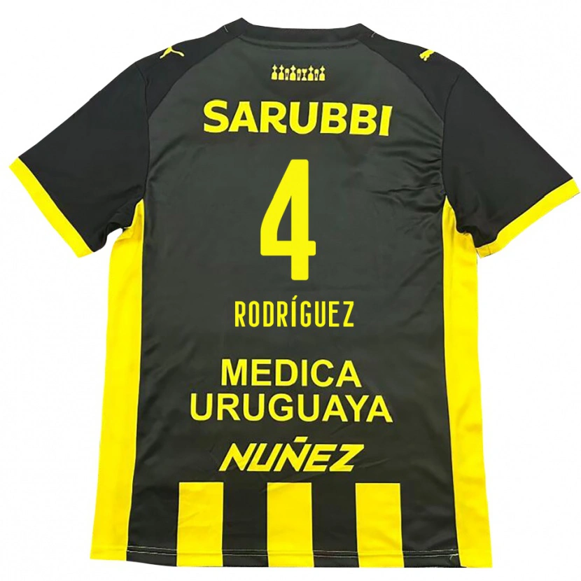 Danxen Kinder Guzmán Rodríguez #4 Gelb Schwarz Heimtrikot Trikot 2025/26 T-Shirt Österreich