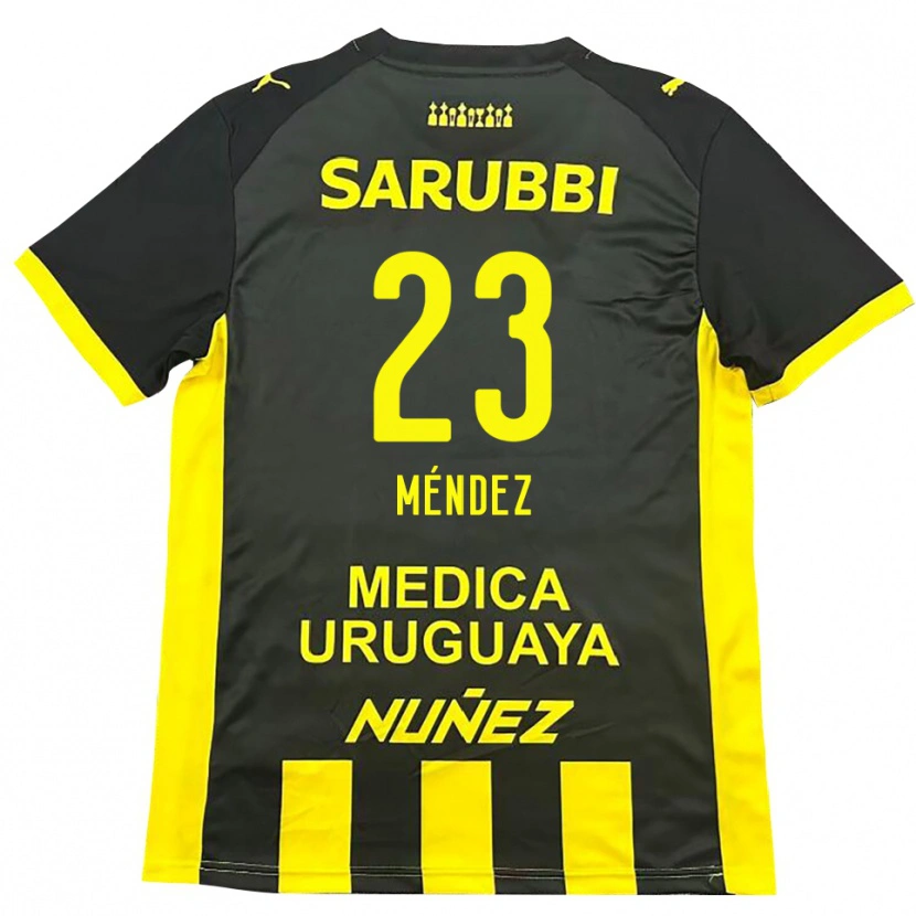 Danxen Kinder Javier Méndez #23 Gelb Schwarz Heimtrikot Trikot 2025/26 T-Shirt Österreich
