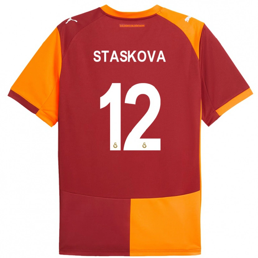 Danxen Kinder Andrea Staskova #12 Rot Orange Heimtrikot Trikot 2025/26 T-Shirt Österreich