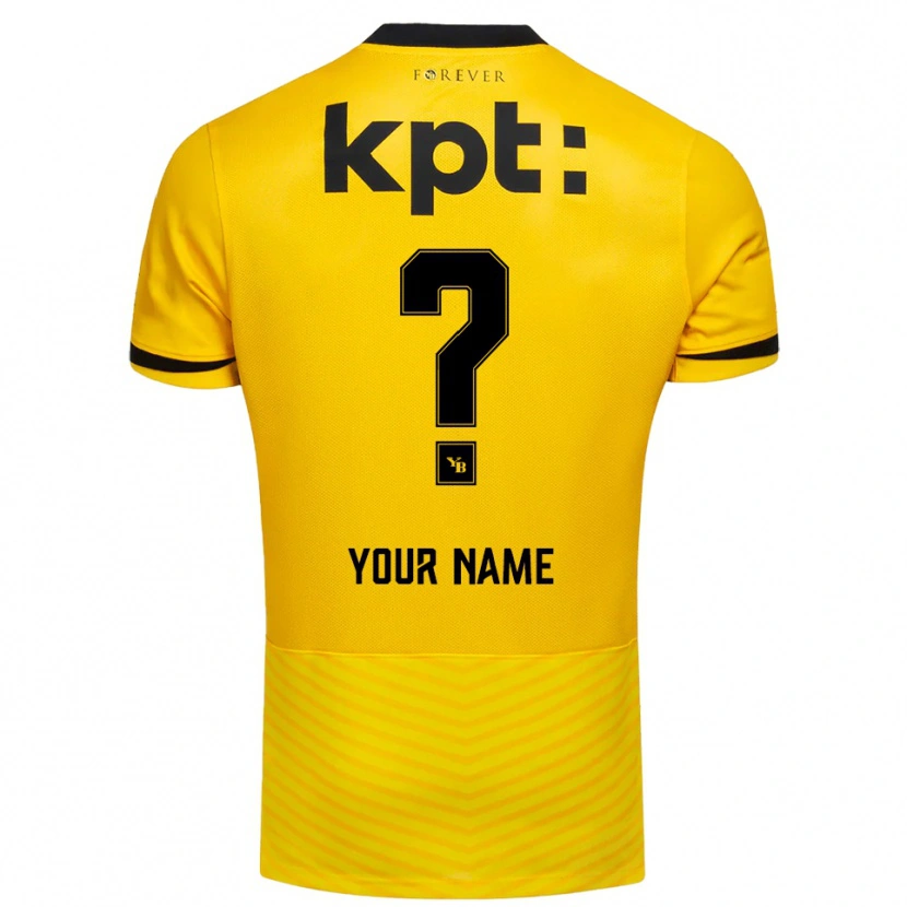 Danxen Kinder Ihren Namen #0 Gelb Schwarz Heimtrikot Trikot 2025/26 T-Shirt Österreich