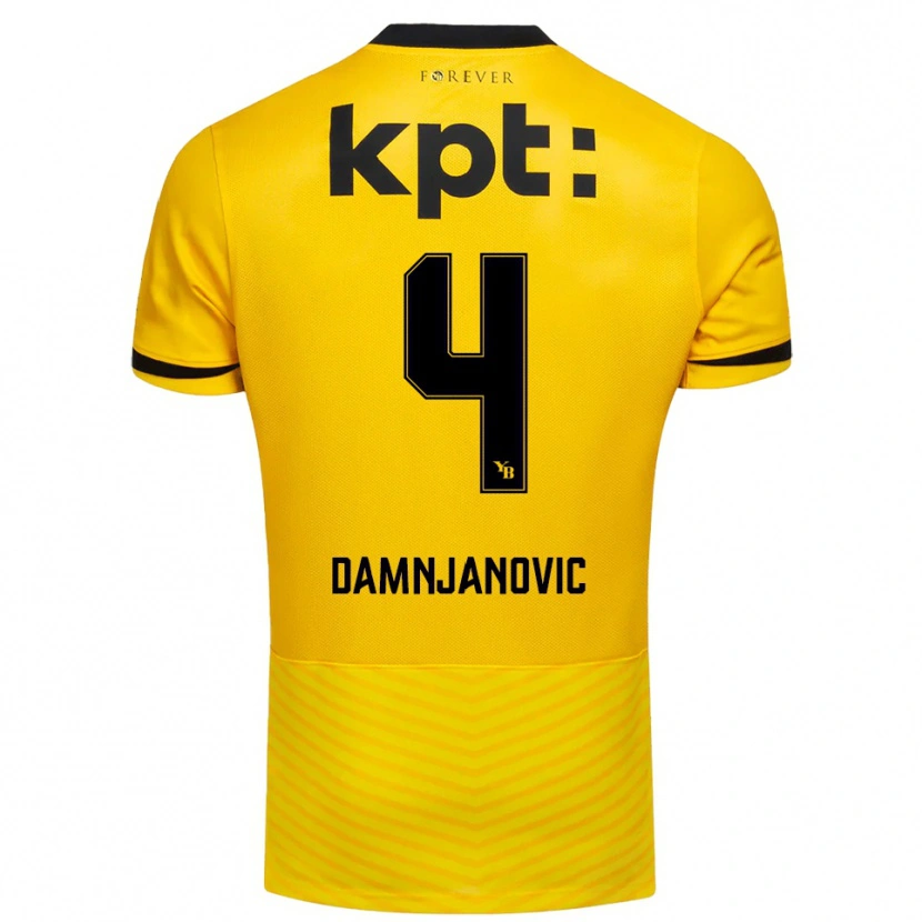 Danxen Kinder Lazar Damnjanovic #4 Gelb Schwarz Heimtrikot Trikot 2025/26 T-Shirt Österreich
