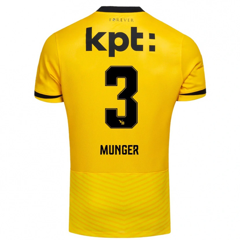 Danxen Kinder Noa Münger #3 Gelb Schwarz Heimtrikot Trikot 2025/26 T-Shirt Österreich