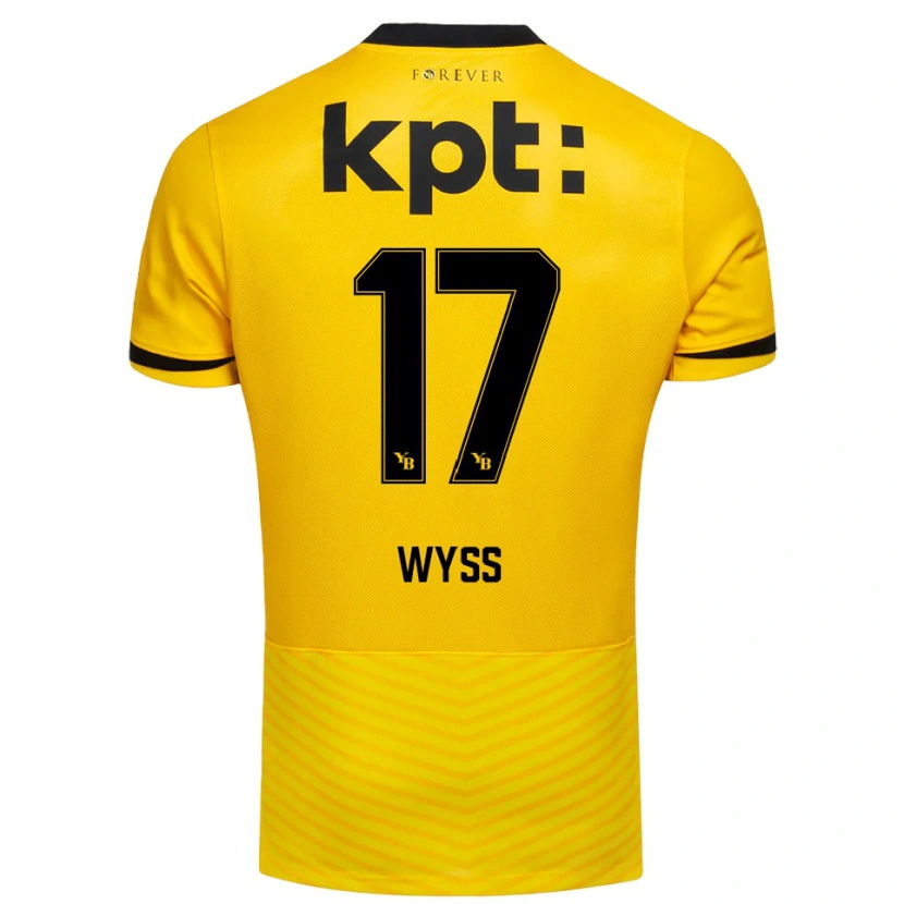 Danxen Kinder Ryan Wyss #17 Gelb Schwarz Heimtrikot Trikot 2025/26 T-Shirt Österreich