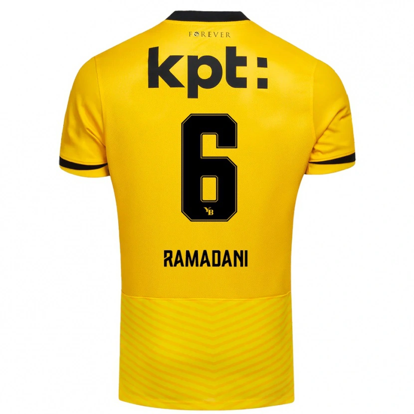 Danxen Kinder Leon Ramadani #6 Gelb Schwarz Heimtrikot Trikot 2025/26 T-Shirt Österreich