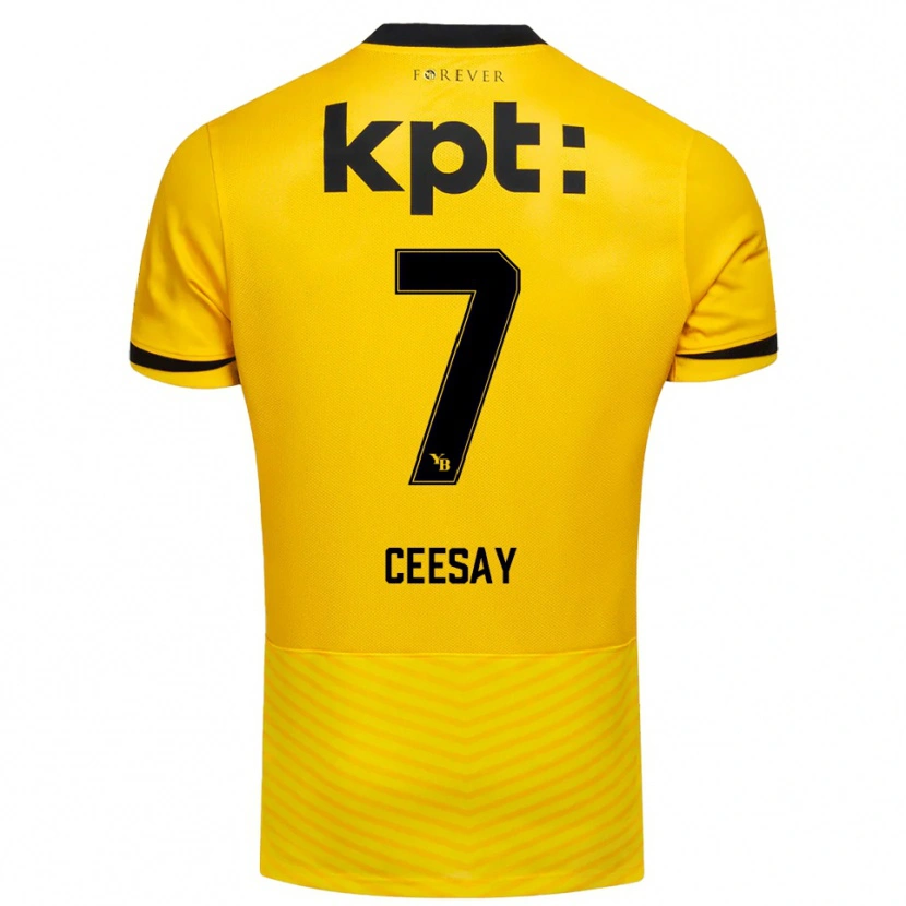 Danxen Kinder Ebrahim Ceesay #7 Gelb Schwarz Heimtrikot Trikot 2025/26 T-Shirt Österreich