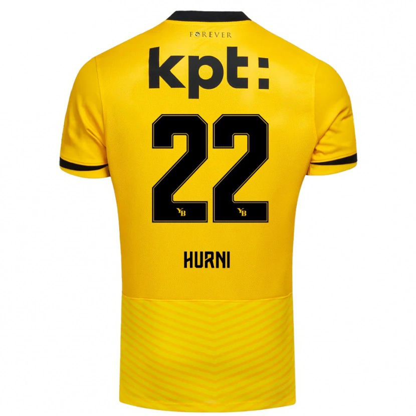 Danxen Kinder Thaïs Hurni #22 Gelb Schwarz Heimtrikot Trikot 2025/26 T-Shirt Österreich