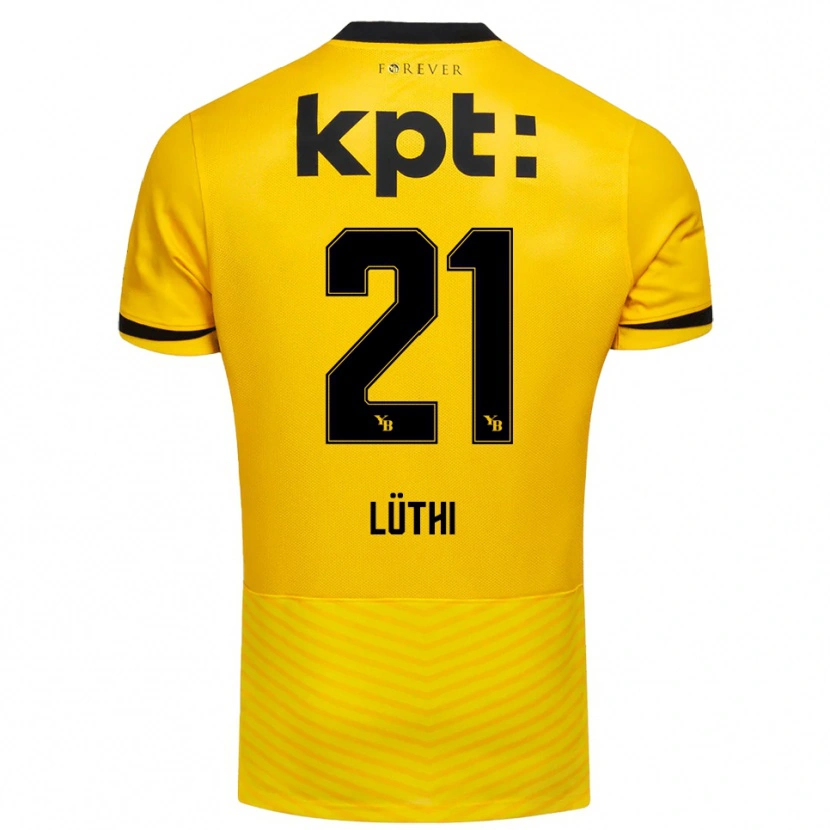 Danxen Kinder Janis Lüthi #21 Gelb Schwarz Heimtrikot Trikot 2025/26 T-Shirt Österreich