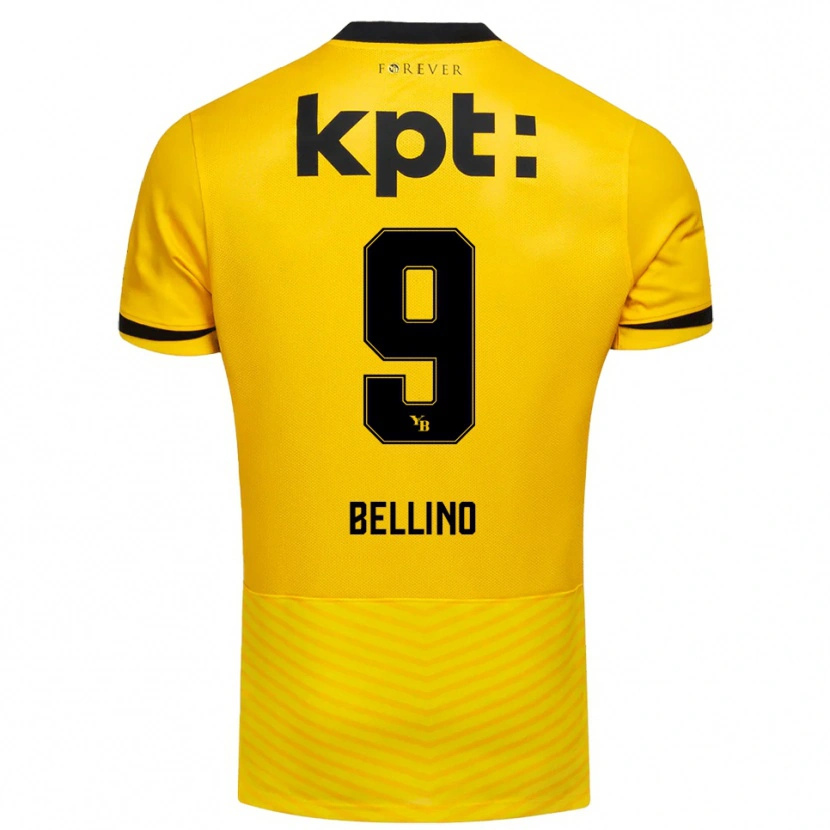 Danxen Kinder Mattia Bellino #9 Gelb Schwarz Heimtrikot Trikot 2025/26 T-Shirt Österreich