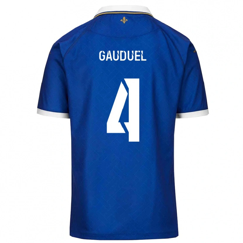 Danxen Kinder Sacha Gauduel #4 Blau Gold Heimtrikot Trikot 2025/26 T-Shirt Österreich