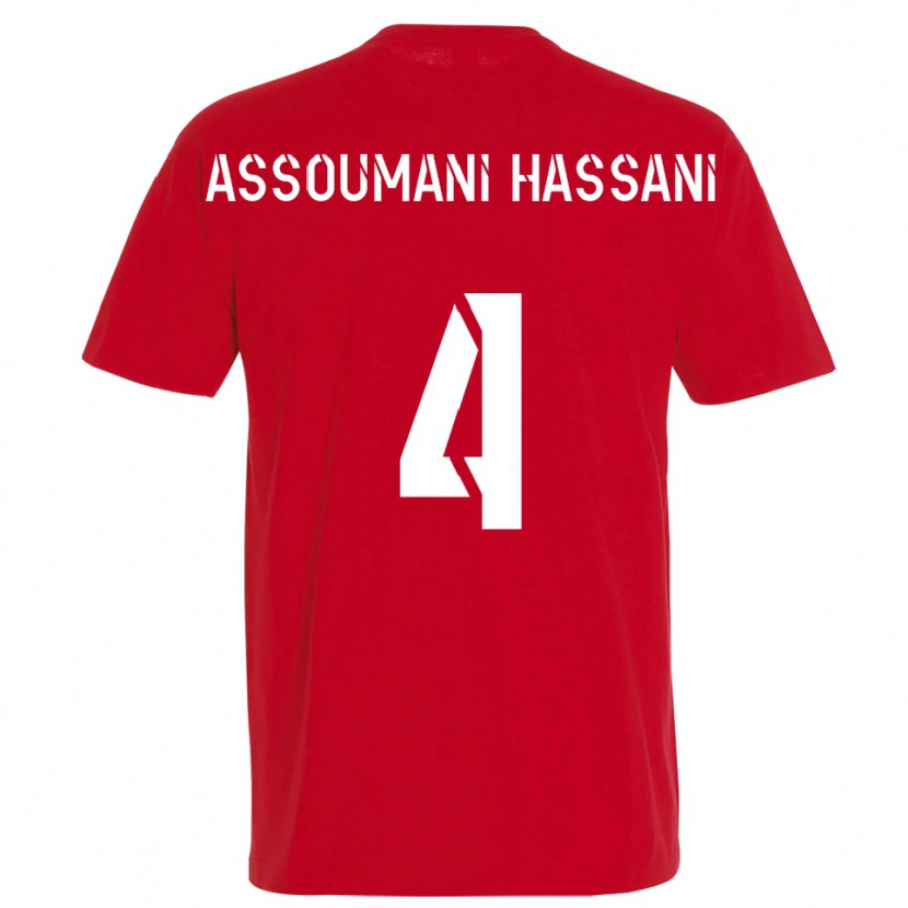 Danxen Kinder Nassim Assoumani Hassani #4 Rot Gelb Heimtrikot Trikot 2025/26 T-Shirt Österreich