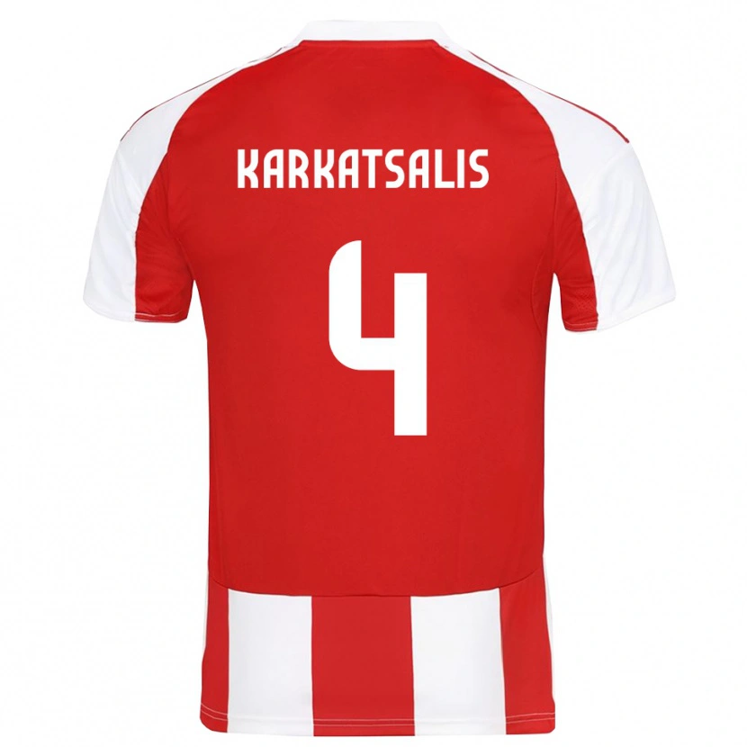 Danxen Kinder Vasilios Karkatsalis #4 Rot Weiß Heimtrikot Trikot 2025/26 T-Shirt Österreich