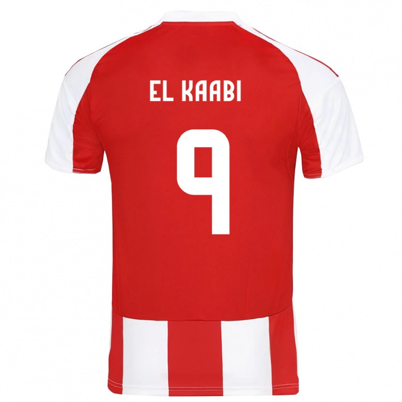 Danxen Kinder Ayoub El Kaabi #9 Rot Weiß Heimtrikot Trikot 2025/26 T-Shirt Österreich