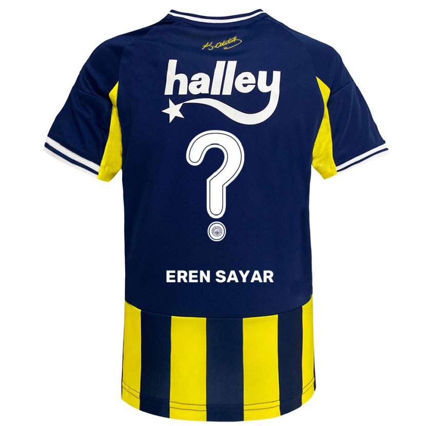 Danxen Kinder Emin Eren Sayar #0 Gelb Marineblau Weiß Heimtrikot Trikot 2025/26 T-Shirt Österreich