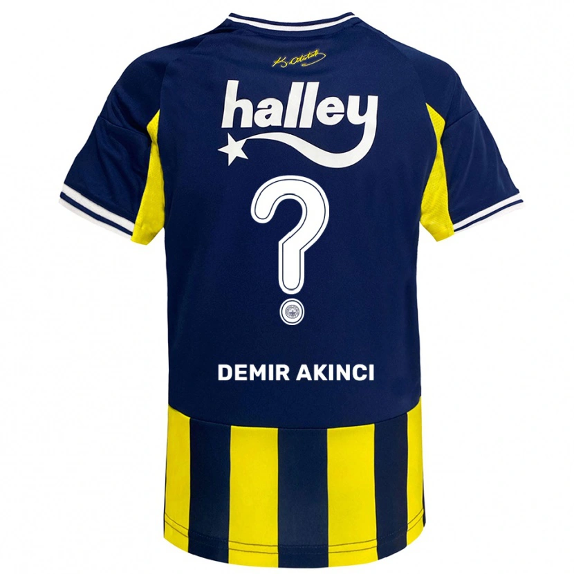 Danxen Kinder Nazım Demir Akıncı #0 Gelb Marineblau Weiß Heimtrikot Trikot 2025/26 T-Shirt Österreich