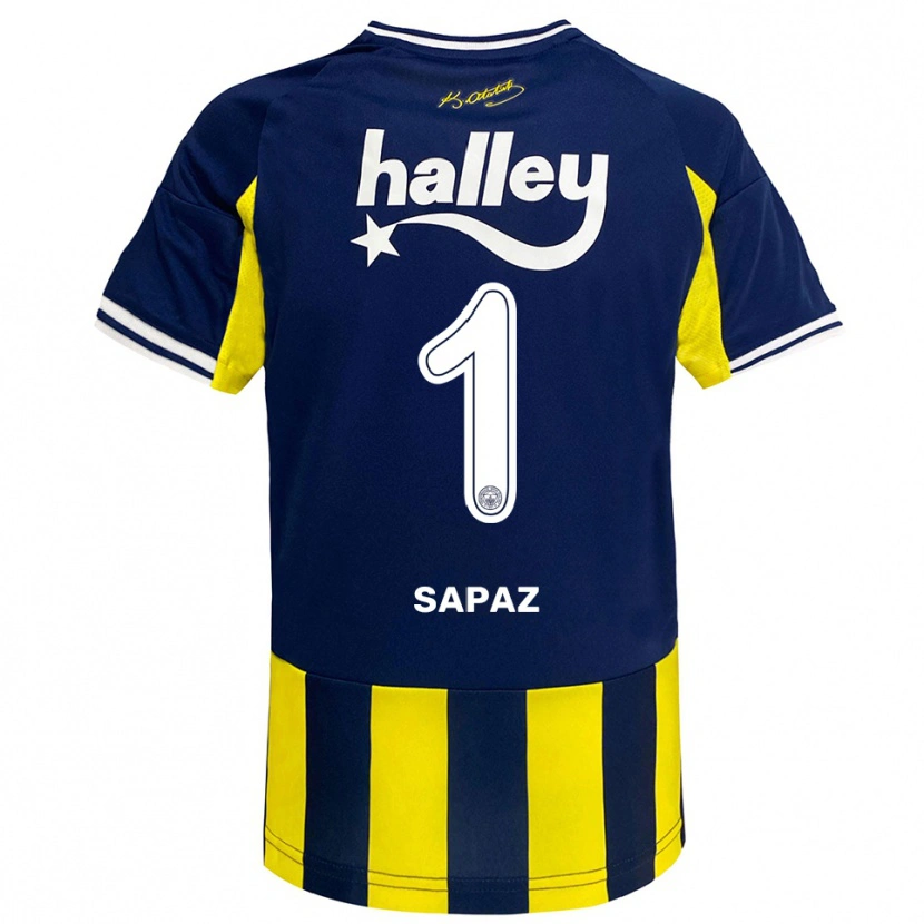 Danxen Kinder Kuzey Sapaz #1 Gelb Marineblau Weiß Heimtrikot Trikot 2025/26 T-Shirt Österreich