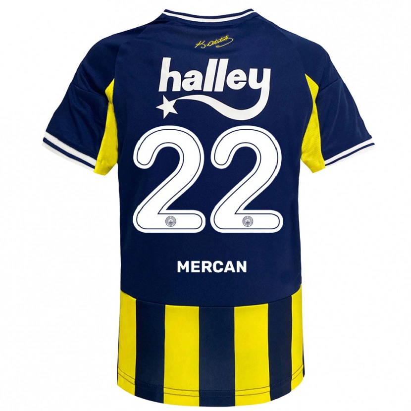 Danxen Kinder Levent Mercan #22 Gelb Marineblau Weiß Heimtrikot Trikot 2025/26 T-Shirt Österreich
