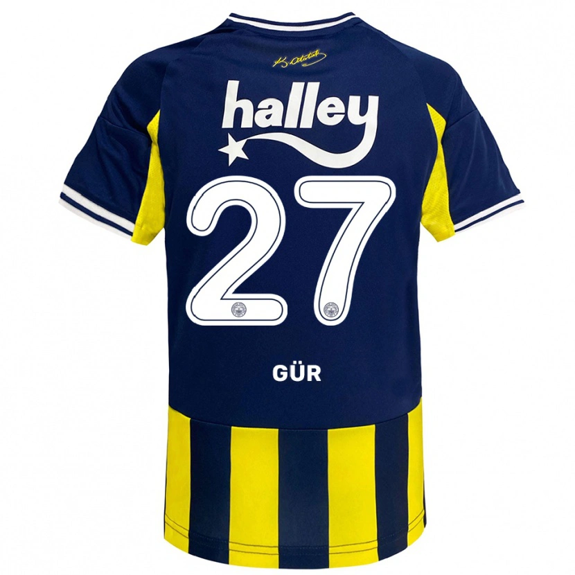 Danxen Kinder Ata Gür #27 Gelb Marineblau Weiß Heimtrikot Trikot 2025/26 T-Shirt Österreich