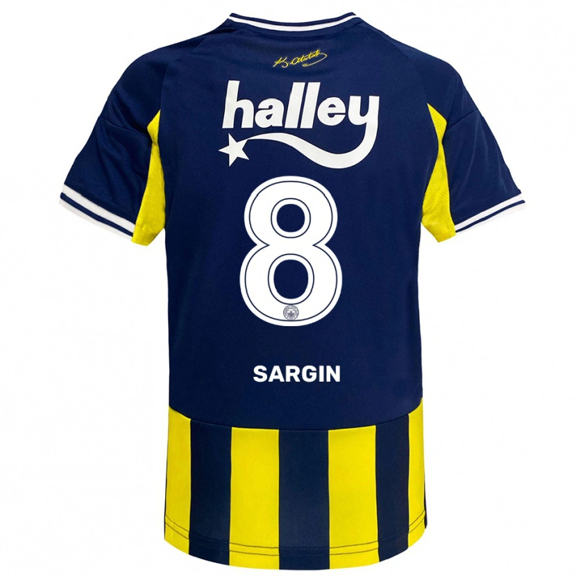Danxen Kinder Samet Sargın #8 Gelb Marineblau Weiß Heimtrikot Trikot 2025/26 T-Shirt Österreich