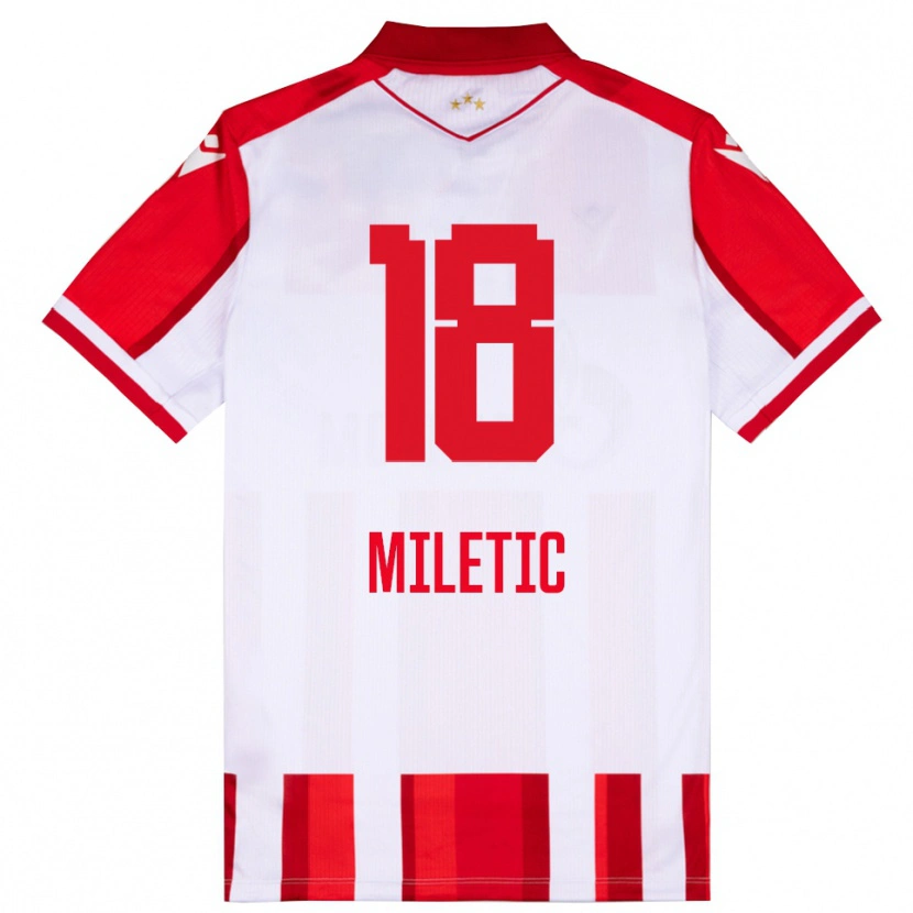 Danxen Kinder Ignjat Miletic #18 Rot Weiß Heimtrikot Trikot 2025/26 T-Shirt Österreich