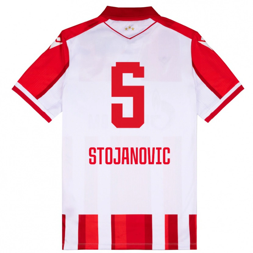 Danxen Kinder Viktor Stojanovic #5 Rot Weiß Heimtrikot Trikot 2025/26 T-Shirt Österreich