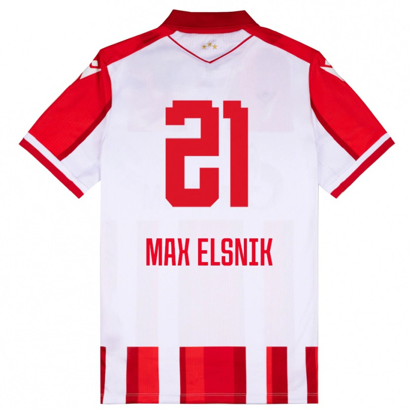 Danxen Kinder Timi Max Elsnik #21 Rot Weiß Heimtrikot Trikot 2025/26 T-Shirt Österreich