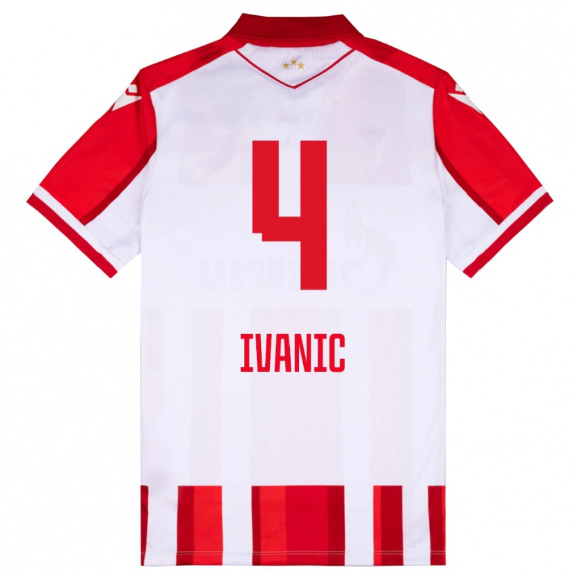 Danxen Kinder Mirko Ivanic #4 Rot Weiß Heimtrikot Trikot 2025/26 T-Shirt Österreich