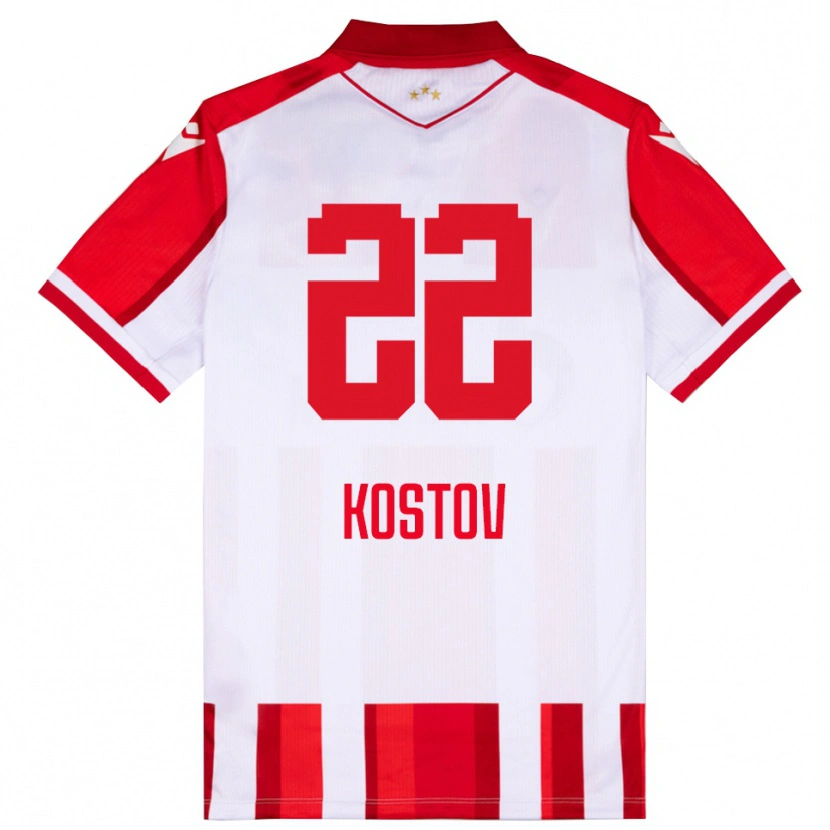 Danxen Kinder Vasilije Kostov #22 Rot Weiß Heimtrikot Trikot 2025/26 T-Shirt Österreich