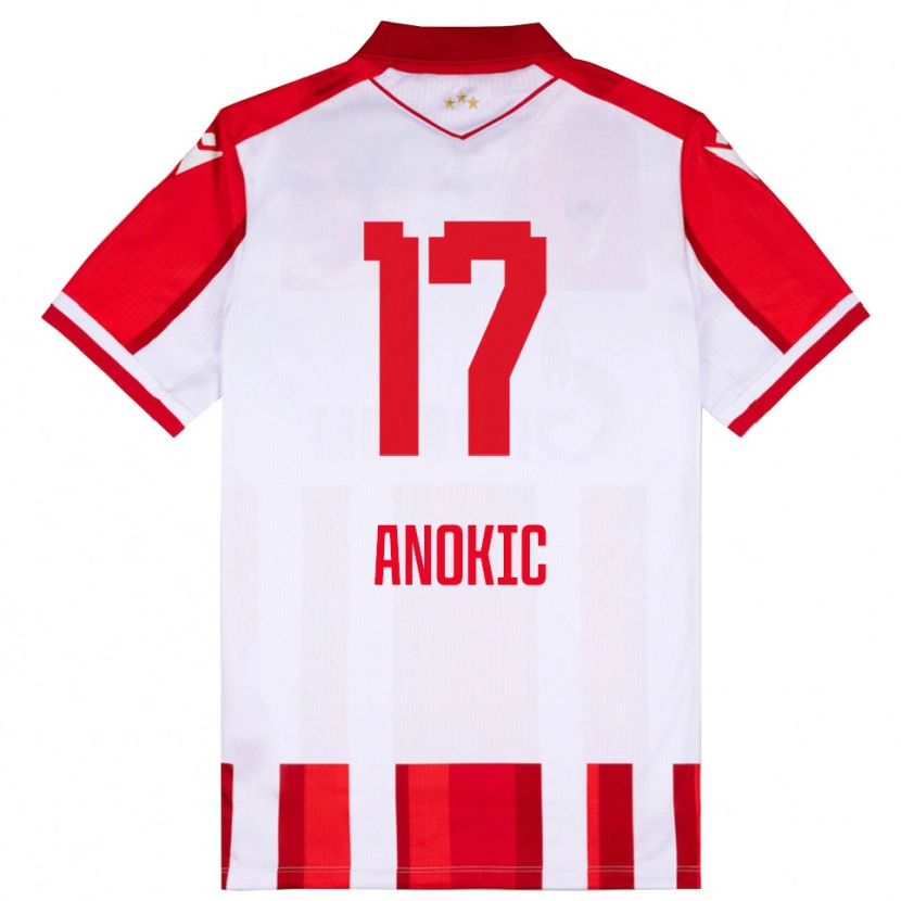 Danxen Kinder Dragan Anokic #17 Rot Weiß Heimtrikot Trikot 2025/26 T-Shirt Österreich