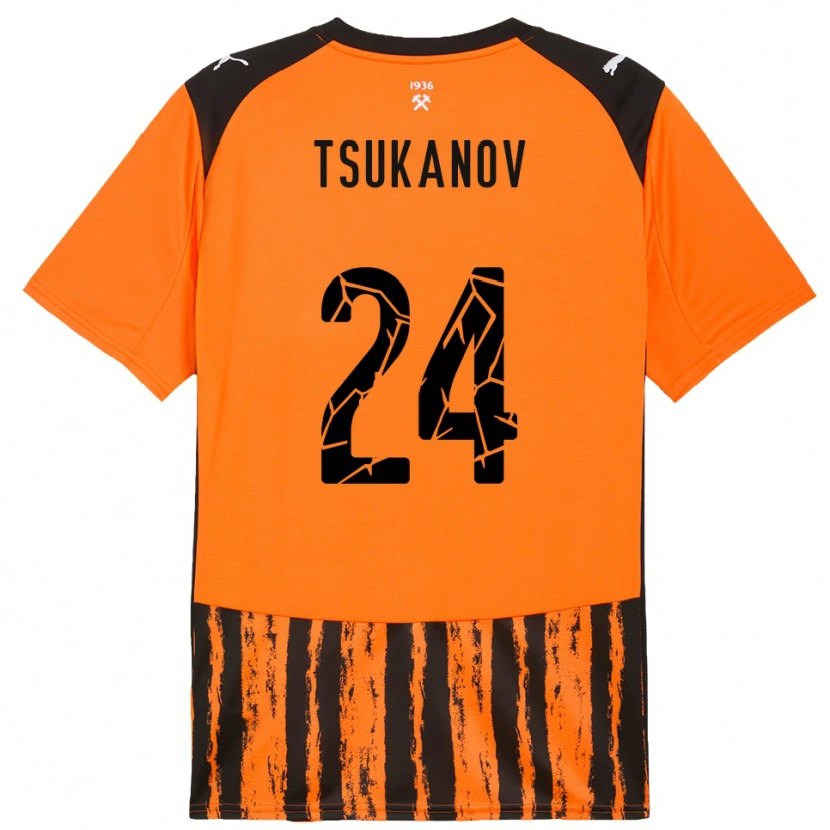 Danxen Kinder Viktor Tsukanov #24 Orange Schwarz Heimtrikot Trikot 2025/26 T-Shirt Österreich