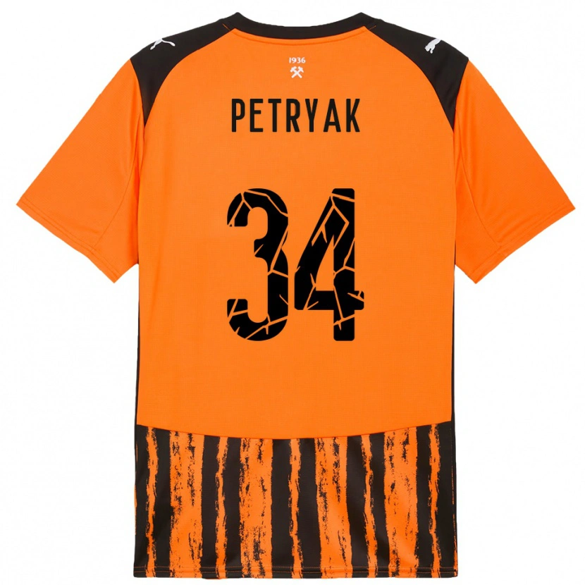 Danxen Kinder Ivan Petryak #34 Orange Schwarz Heimtrikot Trikot 2025/26 T-Shirt Österreich