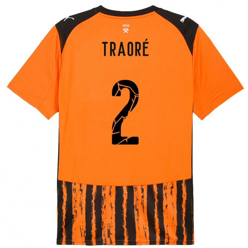 Danxen Kinder Lassina Traoré #2 Orange Schwarz Heimtrikot Trikot 2025/26 T-Shirt Österreich