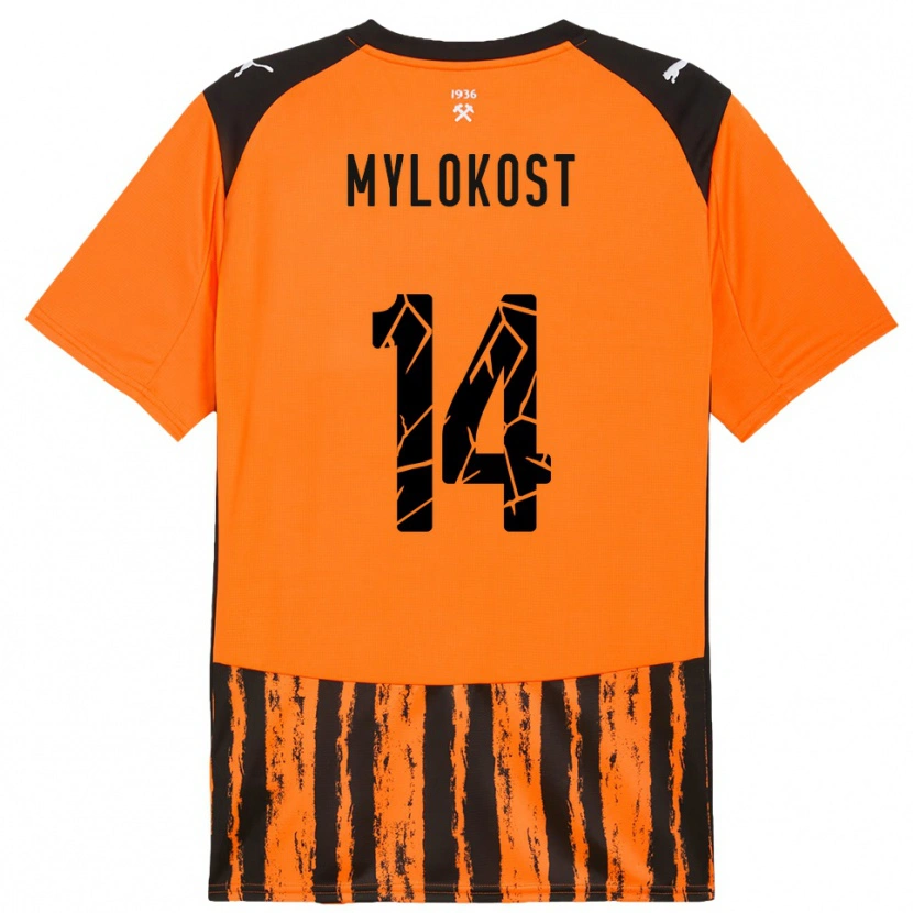 Danxen Kinder Yaroslav Mylokost #14 Orange Schwarz Heimtrikot Trikot 2025/26 T-Shirt Österreich