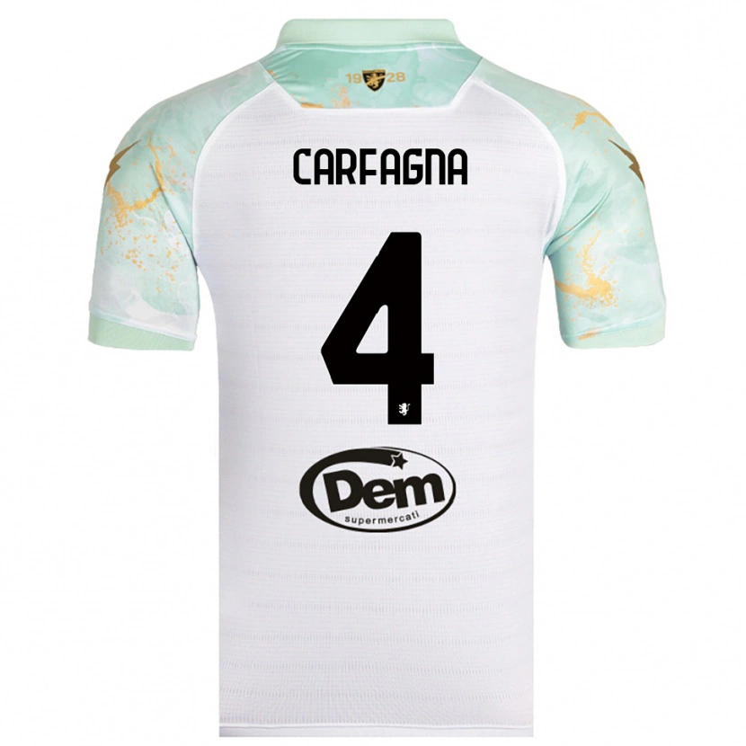 Danxen Kinder Matteo Carfagna #4 Weiß Schwarz Auswärtstrikot Trikot 2025/26 T-Shirt Österreich