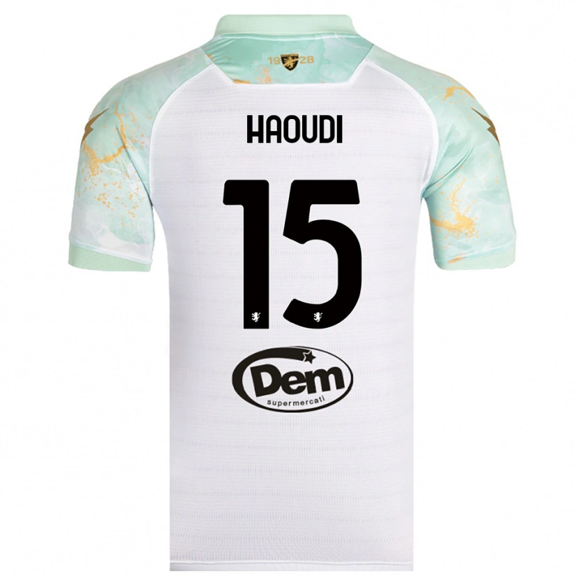 Danxen Kinder Hamza Haoudi #15 Weiß Schwarz Auswärtstrikot Trikot 2025/26 T-Shirt Österreich