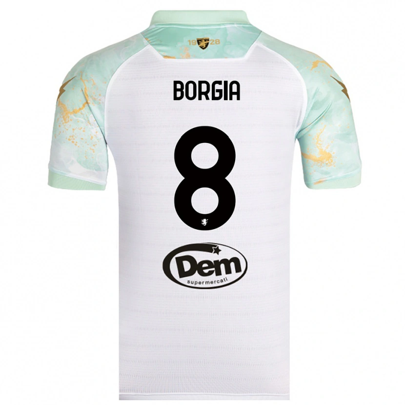 Danxen Kinder Ferdinando Borgia #8 Weiß Schwarz Auswärtstrikot Trikot 2025/26 T-Shirt Österreich