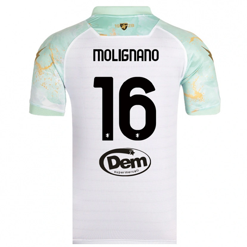 Danxen Kinder Gaetano Molignano #16 Weiß Schwarz Auswärtstrikot Trikot 2025/26 T-Shirt Österreich