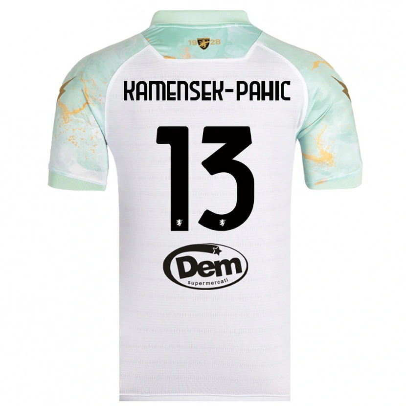 Danxen Kinder Matjaz Kamensek-Pahic #13 Weiß Schwarz Auswärtstrikot Trikot 2025/26 T-Shirt Österreich