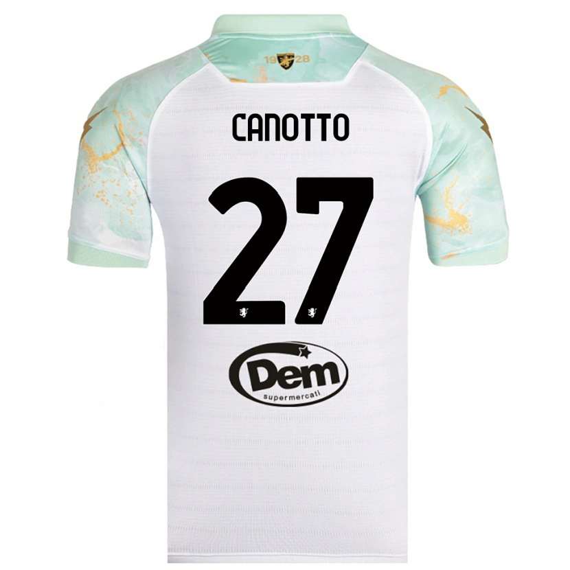 Danxen Kinder Luigi Canotto #27 Weiß Schwarz Auswärtstrikot Trikot 2025/26 T-Shirt Österreich