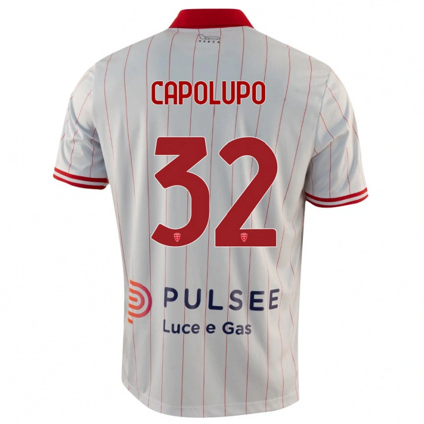 Danxen Kinder Samuele Capolupo #32 Weiß Rot Blau Auswärtstrikot Trikot 2025/26 T-Shirt Österreich