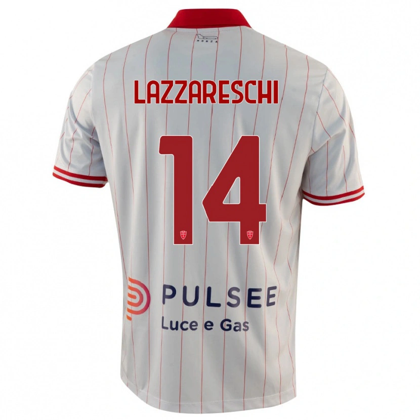 Danxen Kinder Andrea Lazzareschi #14 Weiß Rot Blau Auswärtstrikot Trikot 2025/26 T-Shirt Österreich